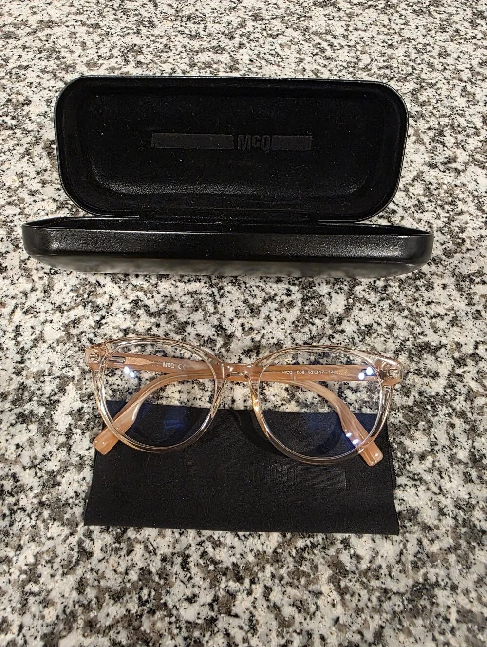 Alexander MCQueen Clear Pink Eyeglasses Prescription Lenses